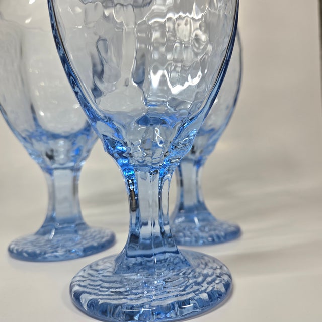 Vintage Periwinkle Ice Goblets- Set of Four For Sale - Image 10 of 18