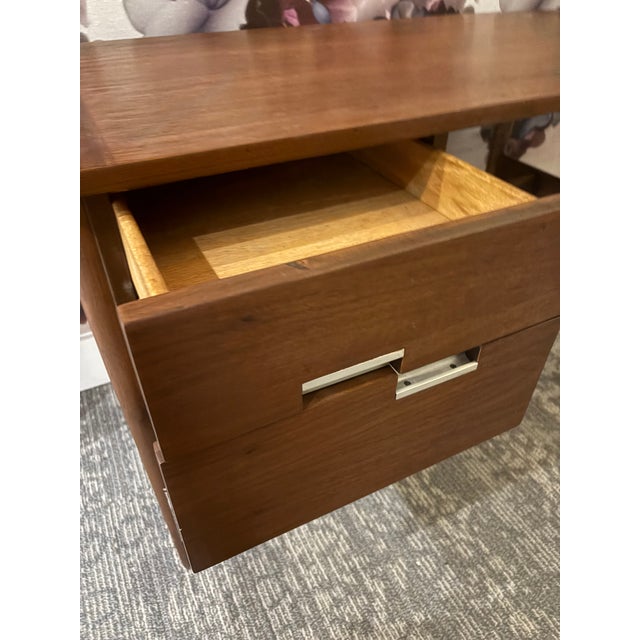 Rare MCM Merton Gershun American of Martinsville Walnut Dropleaf Desk With Aluminum Stars For Sale - Image 9 of 18