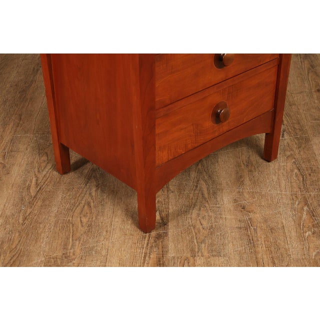 Stickley Mission Collection Harvey Ellis Cherry Three Drawer Nightstands For Sale - Image 9 of 18