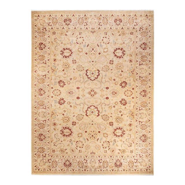 Mogul, One-of-a-Kind Hand-Knotted Area Rug in Ivory, 9' 4" x 12' 5" For Sale