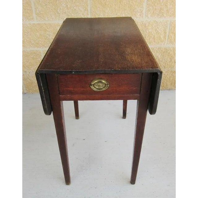 Antique English Oak Pembroke Drop-Leaf Side Table With Drawer, Circa 1880–1900 For Sale - Image 11 of 11