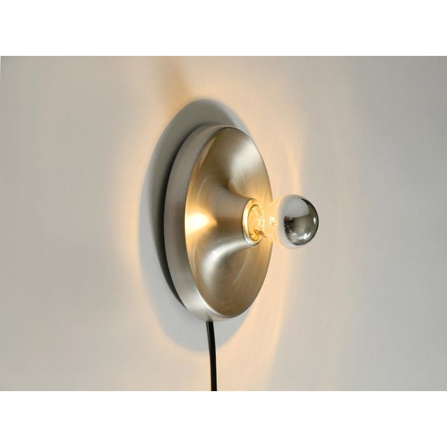 Metal Vintage Round Space Age Pop Art Aluminum Wall Lamp, 1960s For Sale - Image 7 of 14