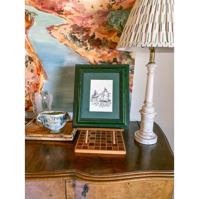 Wood Framed Print of Eagle Bluff Lighthouse Line Drawing by Phillip Siegel For Sale - Image 7 of 7