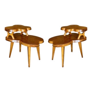 1950s Mid Century Modern Biomorphic Tiered Tables - a Pair For Sale