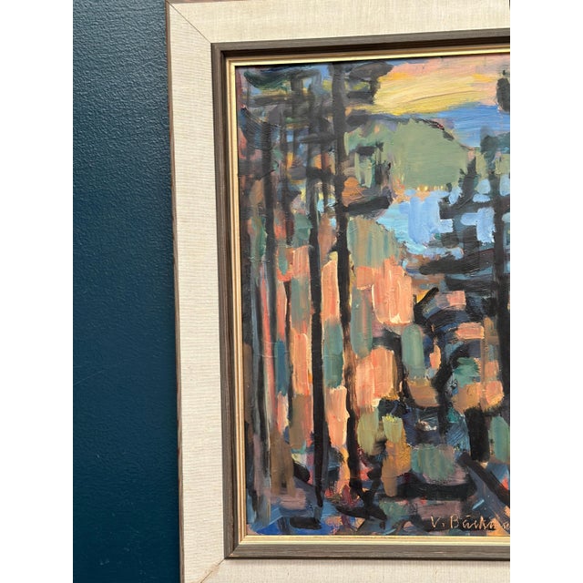 Mid-Century Modern Vidar Bäckman, Frösön, Östersund, 1964, Acrylic, Framed For Sale - Image 3 of 18