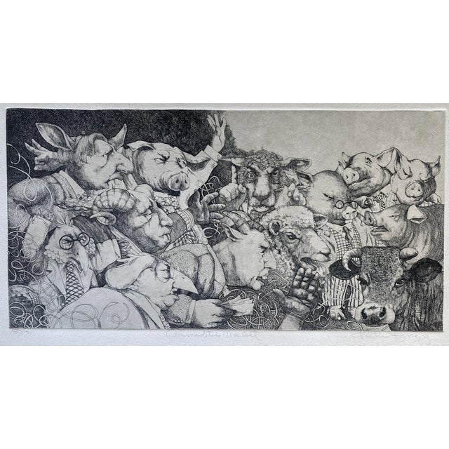 American Charles Bragg Commodities Market Signed Original Etching Satire For Sale - Image 3 of 12
