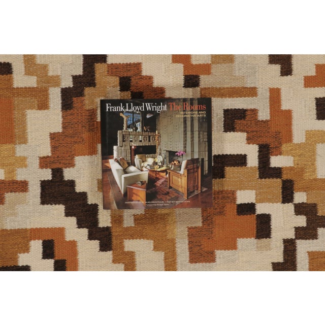 Vintage Swedish Kilim "Korall Brun" by Erik Lundberg in Earthy Hues - Rug & Kilim For Sale - Image 9 of 10