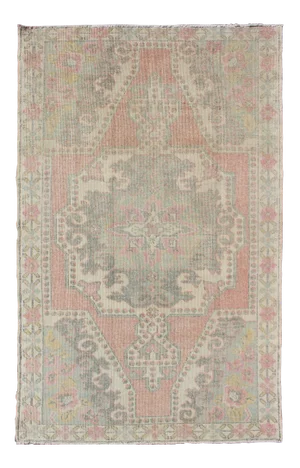 Oushak Rug From Turkey With Floral Medallion Design in Light Colors