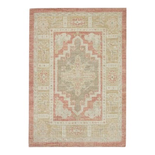 Modern Turkish Oushak Rug 2'11" x 4'3" For Sale