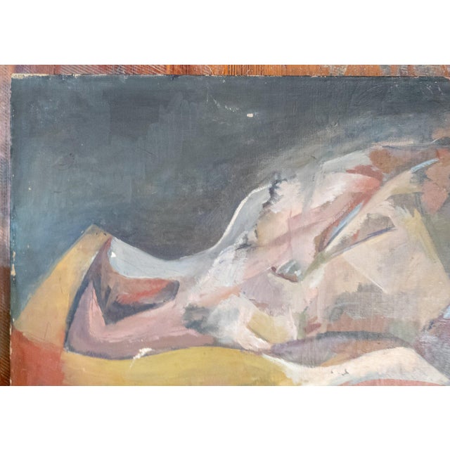 Mid-Century Modern Abstract Cubist Reclining Nude Female Figure Painting For Sale - Image 4 of 14