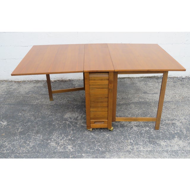 Mid Century Drop Leaf Dining Dinette Table With Hideaway 4 Folding ...