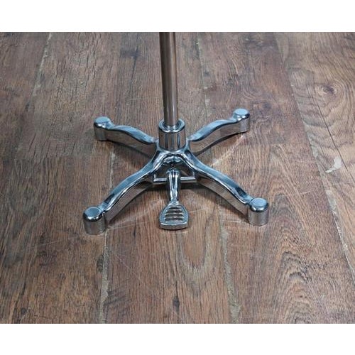 A stylish vintage gentlemans valet stand or tailors display mannequin mounted on a polished chrome adjustable base. The...