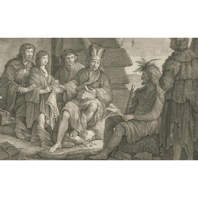 Late 18th Century After Gaspard Duché de Vancy, La Pérouse Alaska Tlingit Costume, 1797, Engraving For Sale - Image 5 of 9