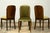Set of Six 1930s French Art Deco Maple Dining Chairs in Olive Green Velvet For Sale - Image 4 of 18
