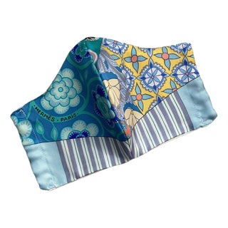 Hermes L'Art du Sarasa Silk Scarf Face Covering For Sale