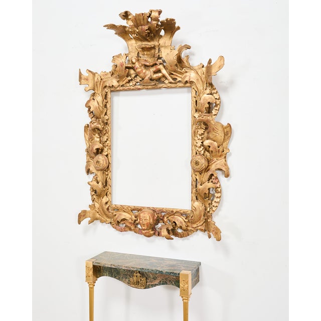 French Napoleon Empire Style Marble Bronzed Wall Console Table For Sale - Image 9 of 16