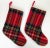 Plaid Wool Blanket Christmas Stockings - Pair For Sale - Image 4 of 4
