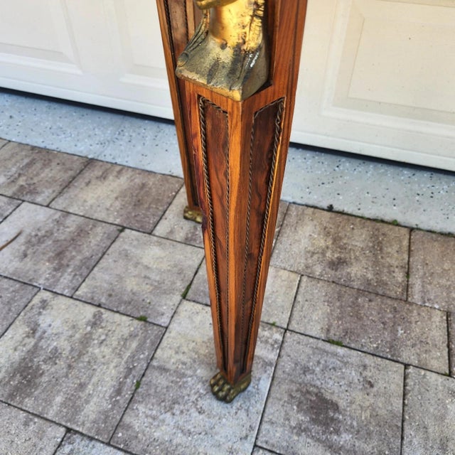 French Empire Style Console Marble Entry Table & Mirror For Sale - Image 14 of 17