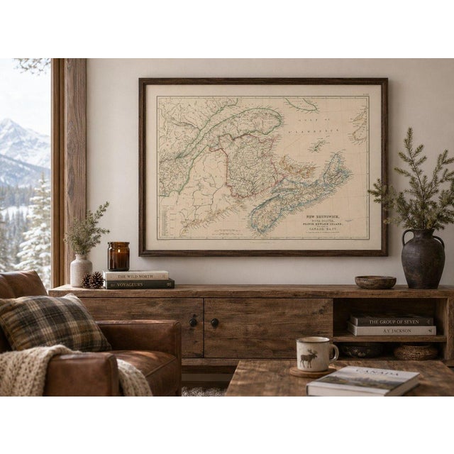 Black Antique Map of New Brunswick, Nova Scotia, Prince Edward Island and Canada East, 1860 For Sale - Image 8 of 9