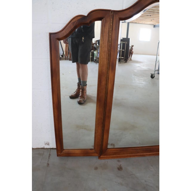 Ethan Allen tri-fold mirror in Cherry. Each fold 13"