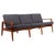 3-Seater Sofa in Teak and Vidar Fabric attributed to Arne Wahl Iversen, Denmark, 1960s For Sale