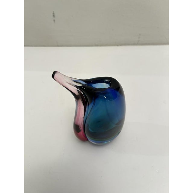 Flavio Poli Blue, Red, and Green Sommerso Vase in Murano Glass attributed to Flavio Poli, Italy, 1960s For Sale - Image 4 of 5