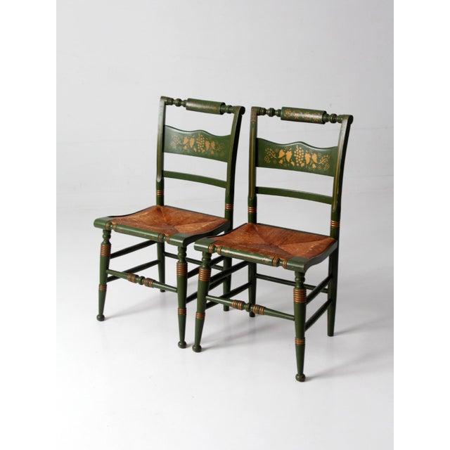 Green Vintage Tell City Green Stenciled Chairs For Sale - Image 8 of 18