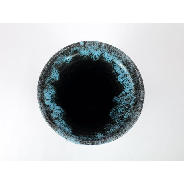 Accolay Turquoise Glaze Ceramic Vase – French Mid-Century For Sale - Image 11 of 13