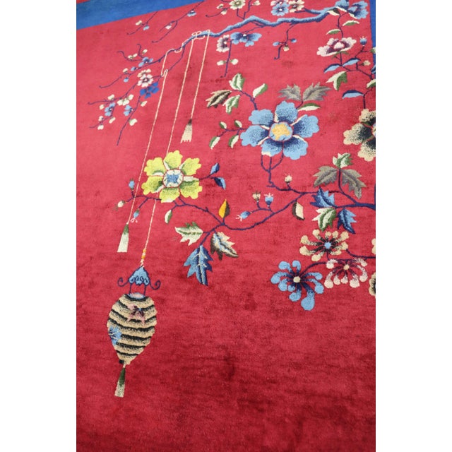 Antique Art Deco Chinese Oriental Rug For Sale - Image 4 of 13