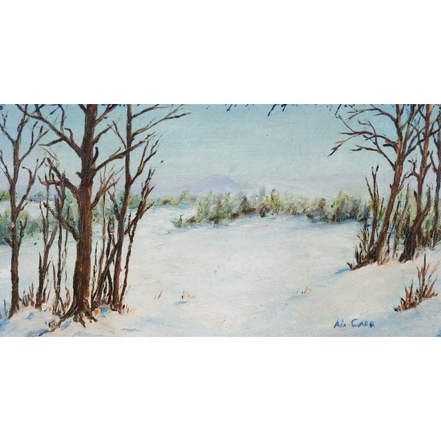 1960s Winter Landscape Painting For Sale - Image 4 of 4
