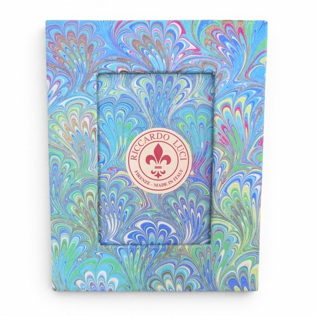 Italian Marbled Paper Firenze Tabletop Picture Frame For Sale - Image 10 of 11