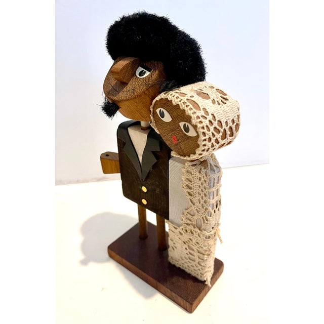 Rare Vintage unusual piece. A cute couple, Chassidic bride and groom in their wedding best. Frank Meisler has sculpted the...