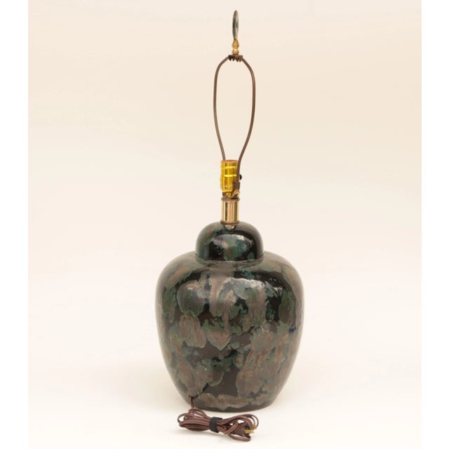 Oil Slick Verdigris & Black Table Lamp For Sale In Madison - Image 6 of 9