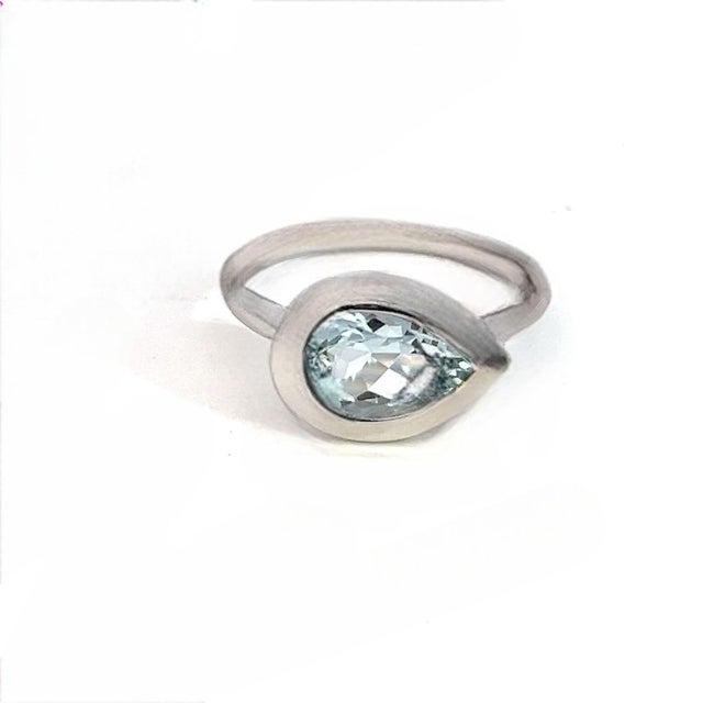 Natural Solitaire Finely Faceted Aquamarine Ring Size 6.5 14k W Gold 1.60 Cts Certified $3,950 310625 This is a Unique...