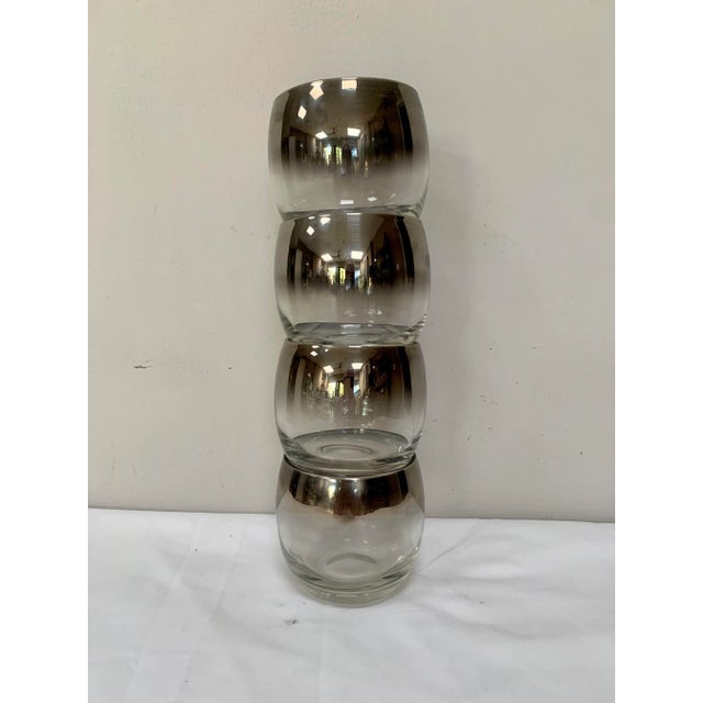 Mid-Century Modern Vintage Silver Fade Roly Poly Glasses - Set of 4 For Sale - Image 3 of 5