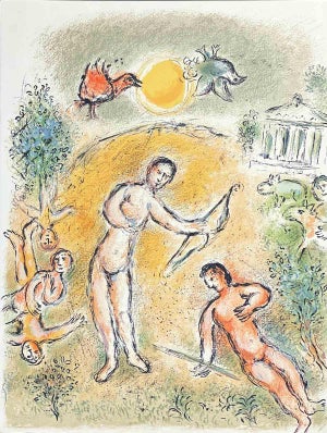1989 Chagall Lithograph V2-17 Odyssee the Massacre of the Candidates