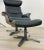 2020s Mid-Century Modern Eames Inspired Italian Black Leather Lounge Chair and Ottoman For Sale - Image 5 of 7