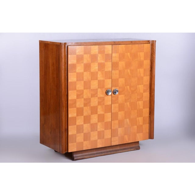 Brown Art Deco Maple Wardrobe by J. Halabala for Up Zavody, Czech, 1930s For Sale - Image 8 of 18