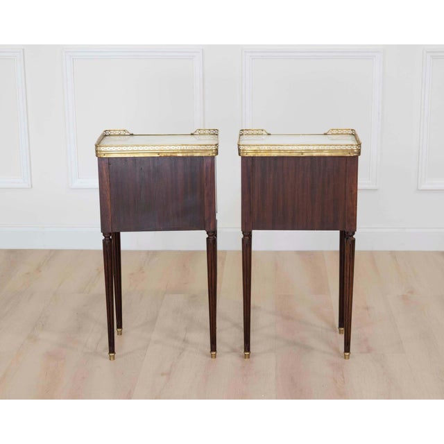 Mid 20th Century Pair of French 20th Century Louis XVI Style Bedside Tables For Sale - Image 5 of 12
