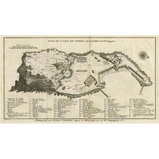 Map of the Island of Gorée Off of the Coast of Dakar, 1747 For Sale