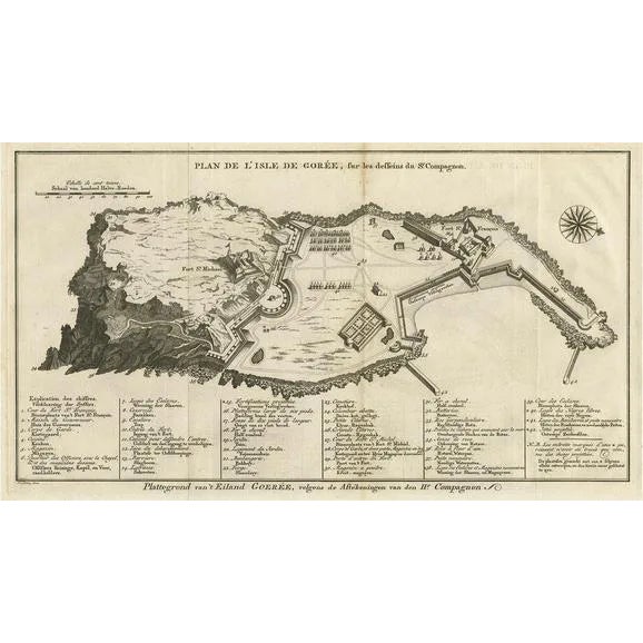 Map of the Island of Gorée Off of the Coast of Dakar, 1747 For Sale