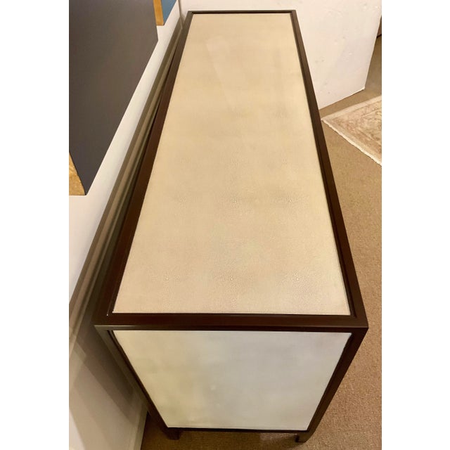 Currey & Co. Modern Ivory Faux Shagreen Evie Credenza For Sale In Atlanta - Image 6 of 8