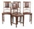 Art Nouveau Style Dining Chairs in Oak with Cowhide Leather, Set of 4 For Sale
