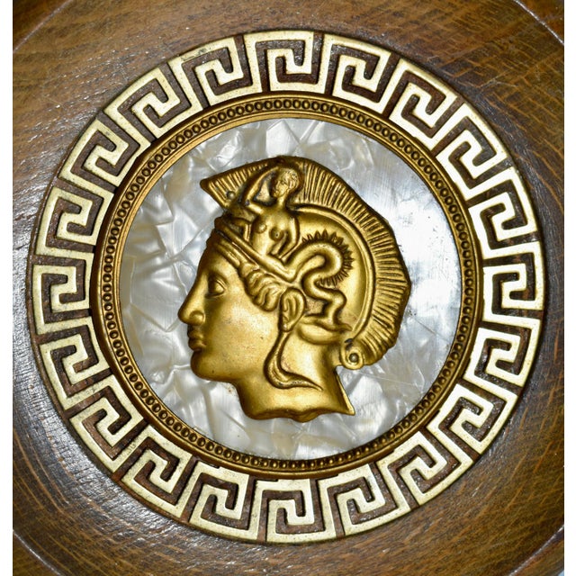 Vintage Small Grecian Wooden & Inlaid Wall Hanging For Sale - Image 9 of 13