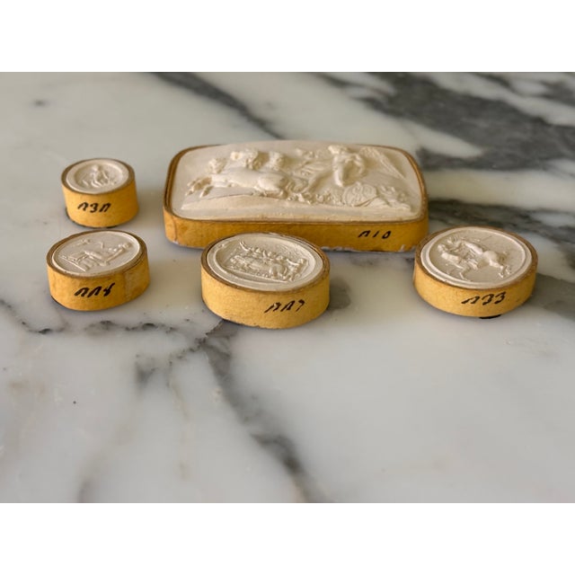 Antique Italian Grand Tour Plaster Intaglios - Set of 5 (Group #9) For Sale - Image 4 of 10