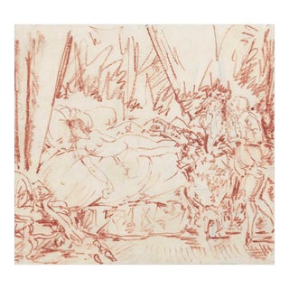 1930s Harold Hope Read Male Suitor and Nude Drawing For Sale