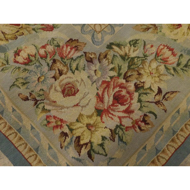 Textile Vintage Hand Made Wool Needlepoint For Sale - Image 7 of 12