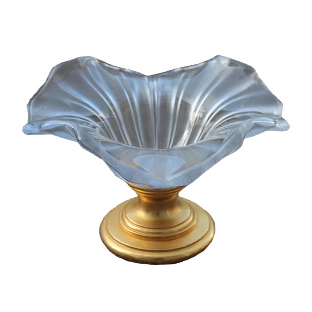 Vintage Italian Frosted Glass Bowl For Sale