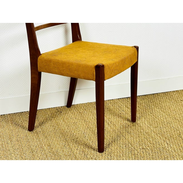 Scandinavian Teak and Corduroy Dining Chairs, 1960, Set of 3 For Sale - Image 18 of 18