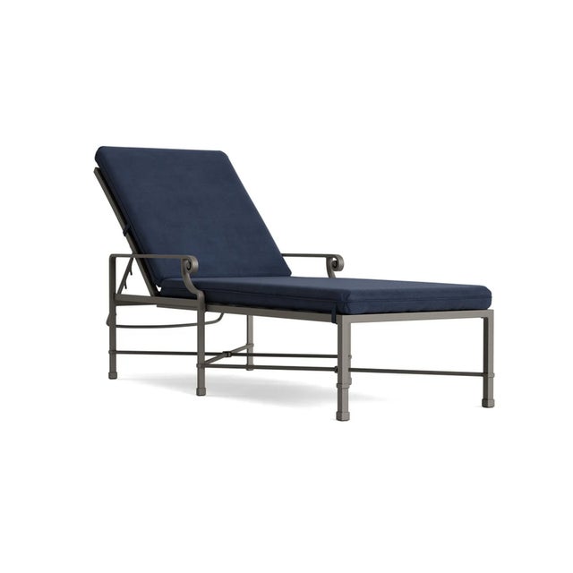 Brown Jordan Venetian Adjustable Chaise Lounge, Mica frame with Fusion Neptune fabric For Sale - Image 12 of 12